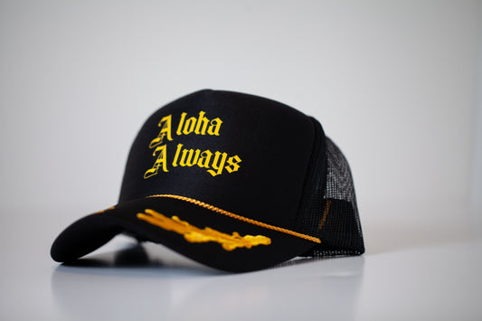Aloha Always Gold Leaf Trucker Hat