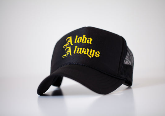 Black Aloha Always Trucker Hat